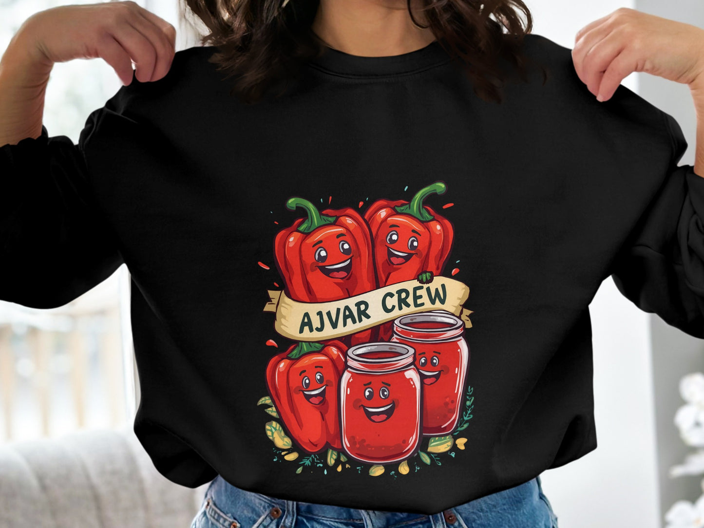 Ajvar Crew Cute Cartoon Print Sweatshirt product