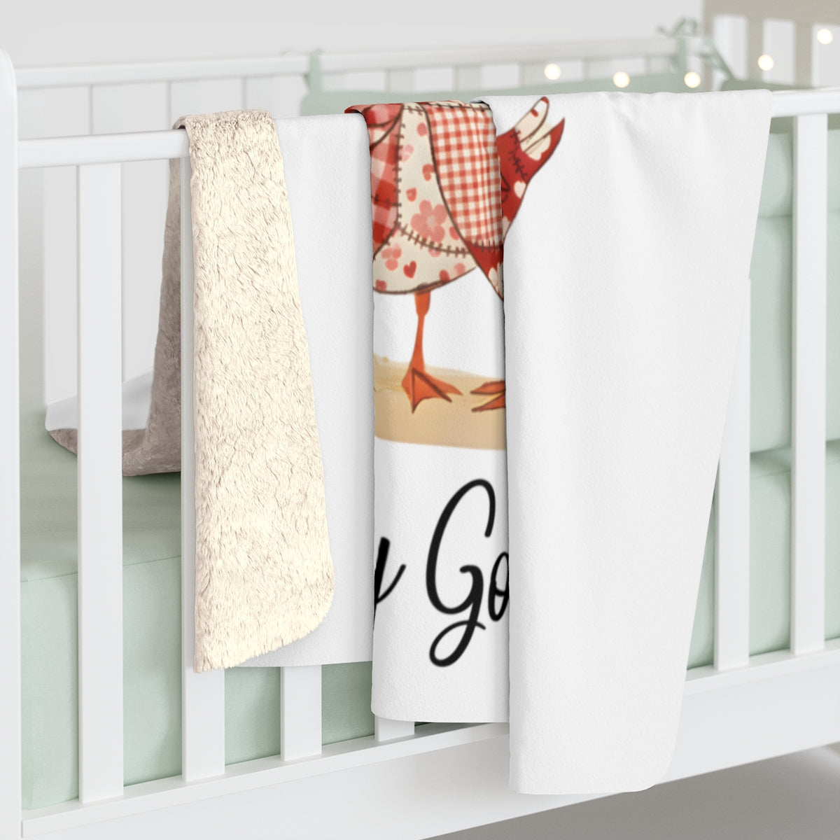 Silly Goose Love Valentine's Day Cartoon Design Soft Sherpa Fleece Blankets