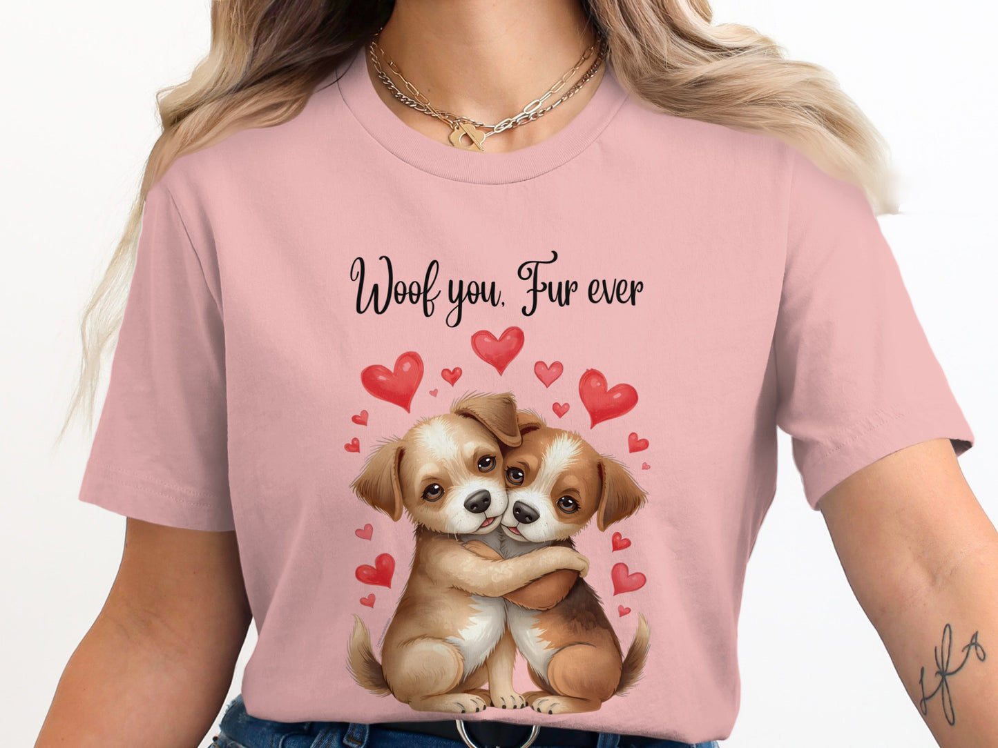 Woof You Fur Ever Cute Puppy Love Graphic Tee