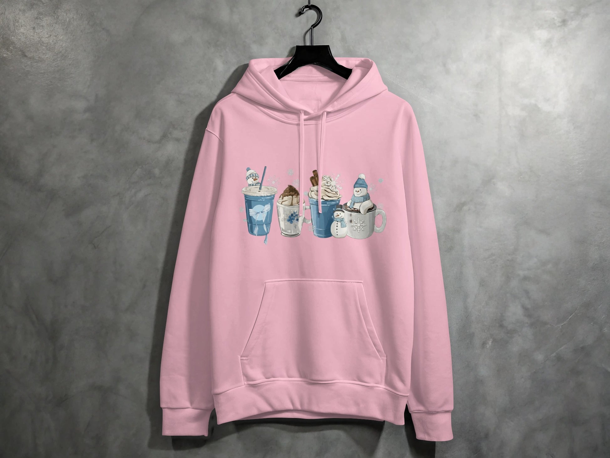 Cute Winter Drinks Pink Hoodie