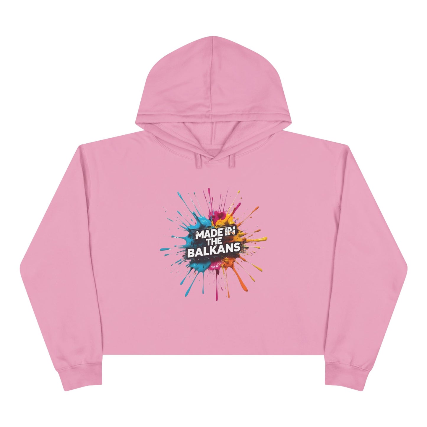 Pink Crop Hoodie Made in the Balkans Splash Design product type