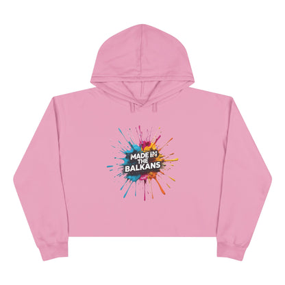 Pink Crop Hoodie Made in the Balkans Splash Design product type