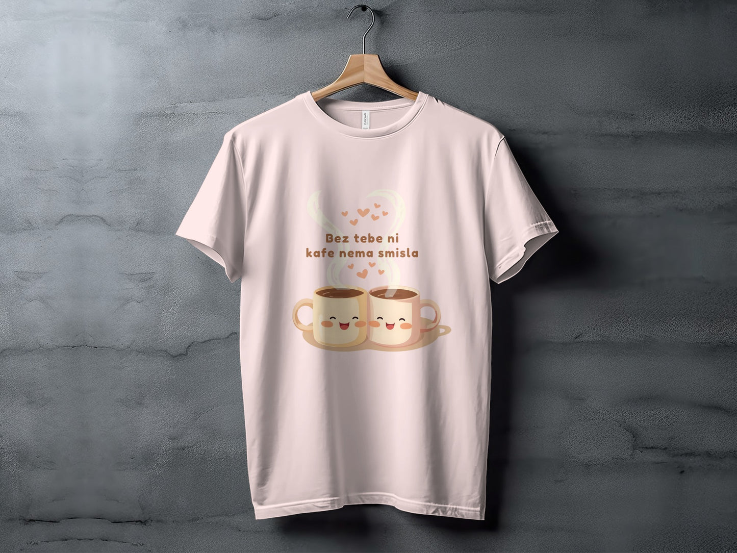 Cute Smiling Coffee Cups with Hearts T-shirt