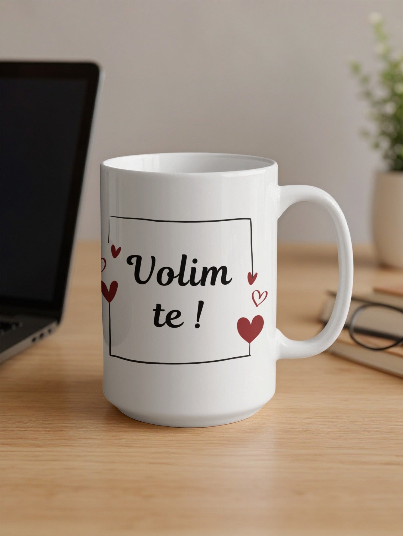 Volim te Heart Design Mug Perfect Gift for Loved Ones