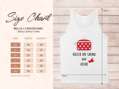 Raised on Sarma and Ajvar Unisex Jersey Tank product