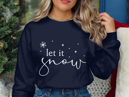 Let It Snow Winter Themed Long Sleeve Shirt