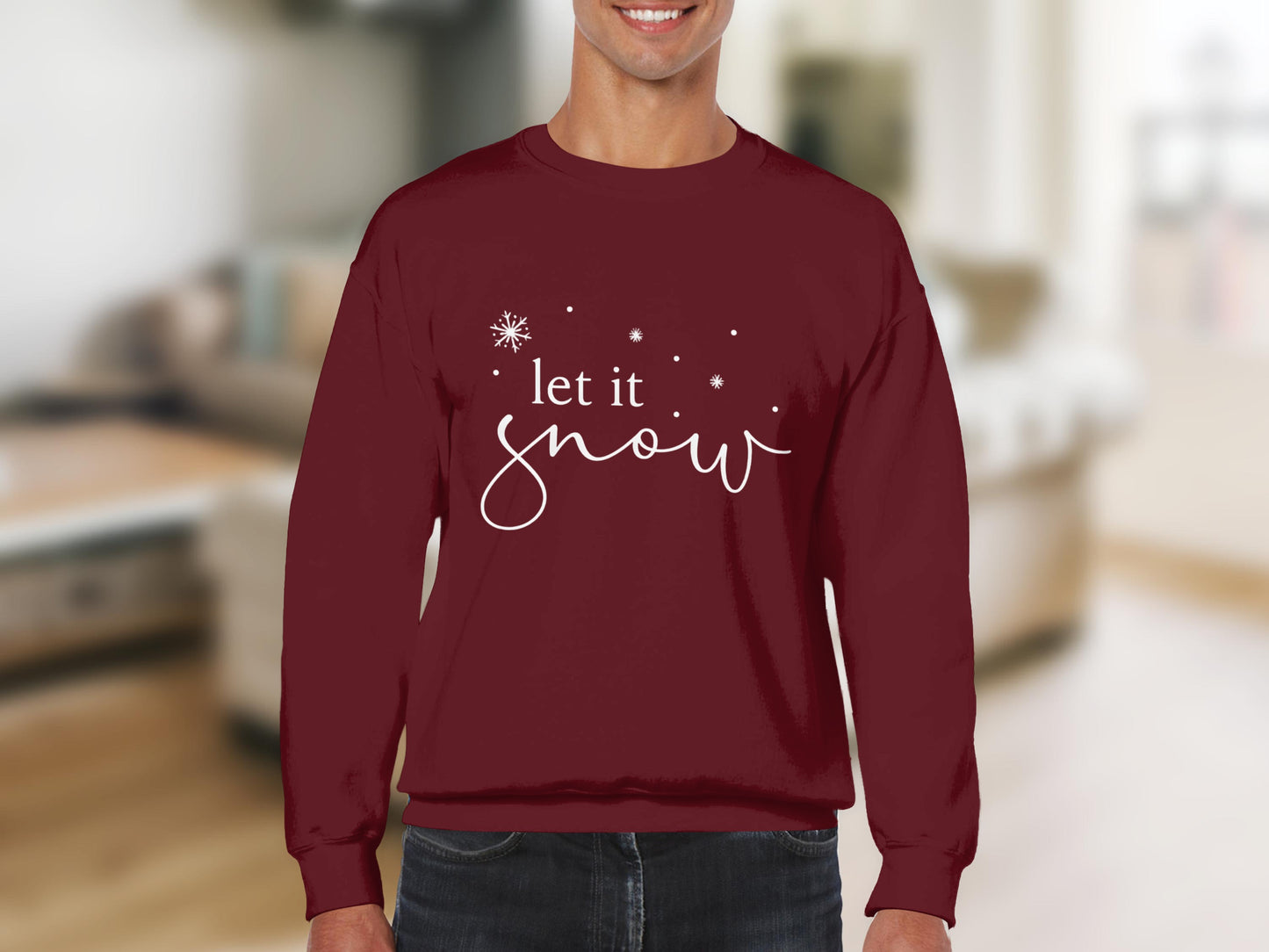 Let It Snow Holiday Themed Graphic Sweatshirt