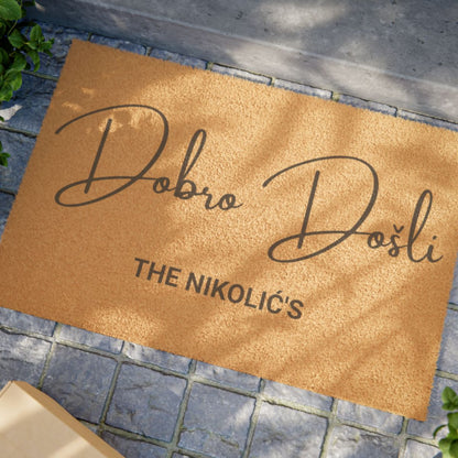 Dobro Došli The Nikolic's Personalized Doormat
