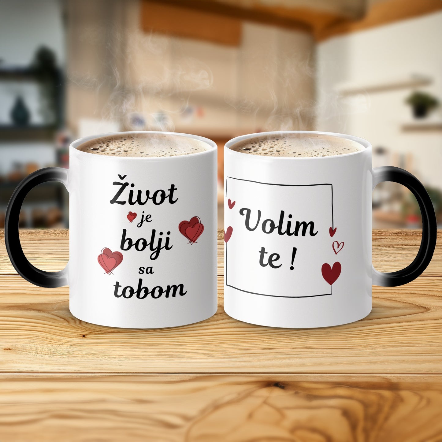 Love Message Heart Design Coffee Mug Set Valentine's Gift