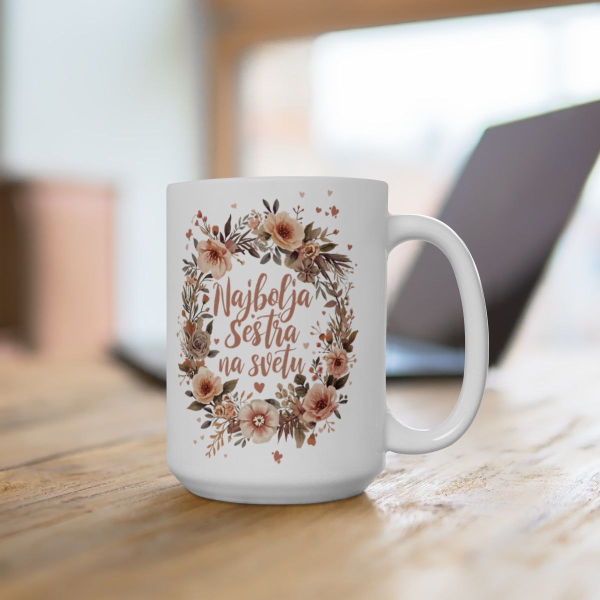 Najbolja Sestra Na Svetu Floral Mug