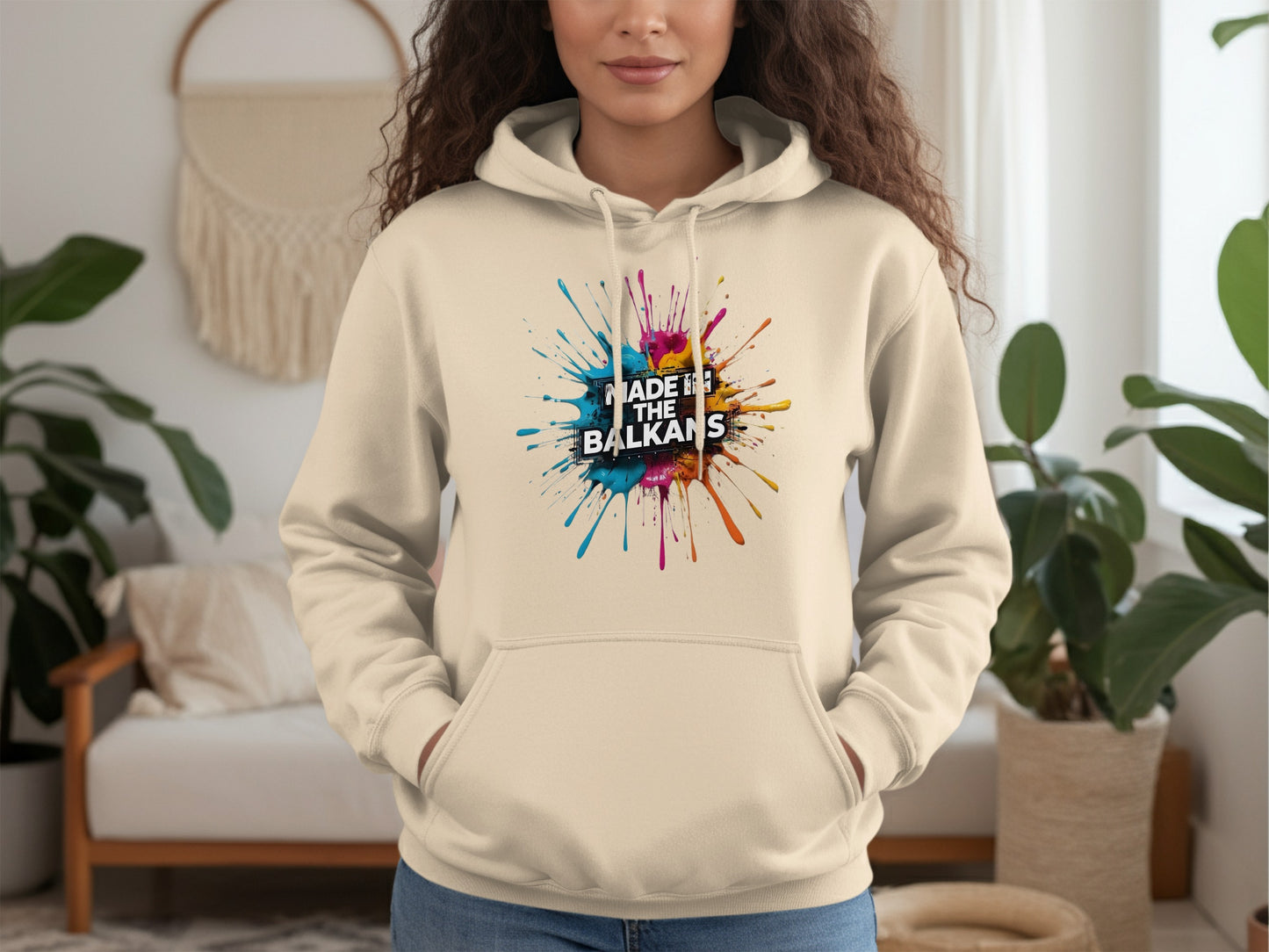 Colorful Paint Splatter Made In The Balkans Hoodie product type