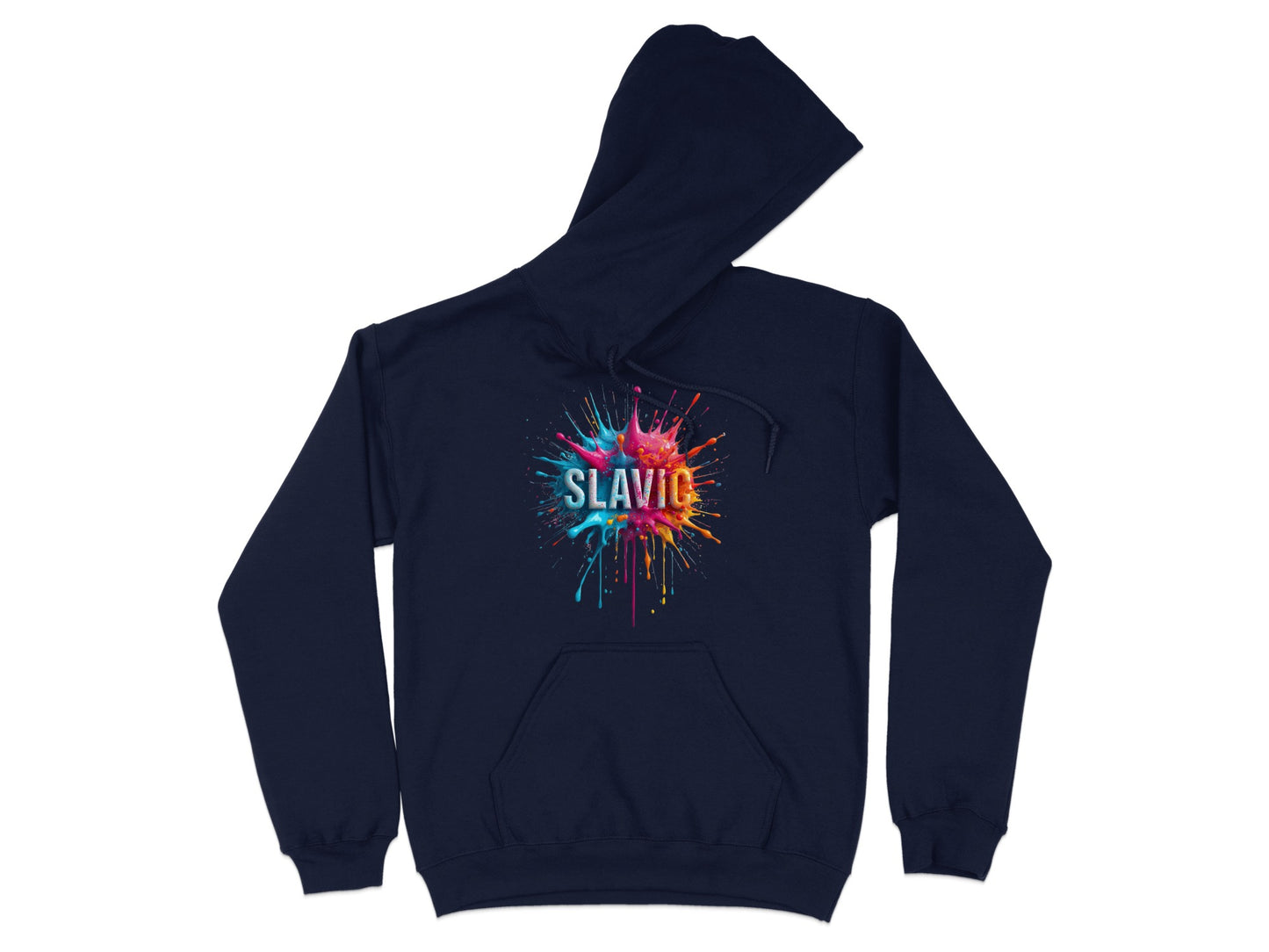 Navy Hoodie Slavic Colorful Paint Splatter product type