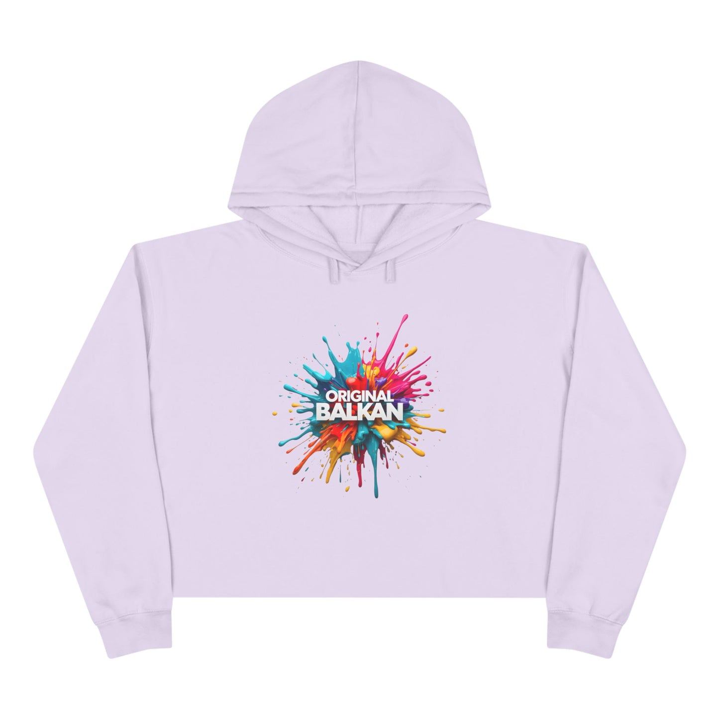 Light Purple Original Balkan Colorful Splatter Crop Hoodie