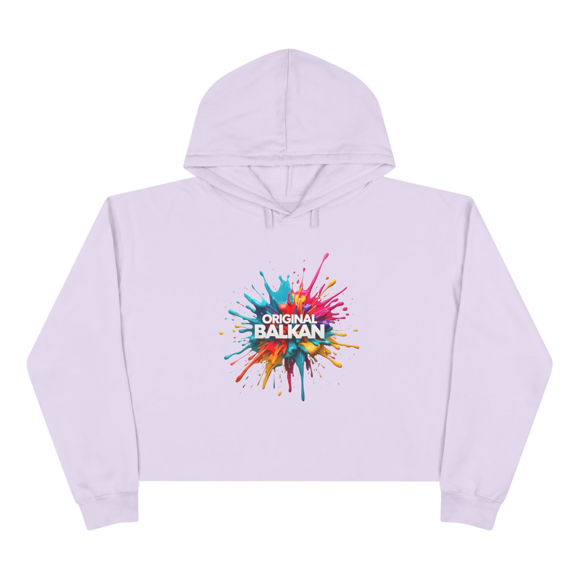 Light Purple Original Balkan Colorful Splatter Crop Hoodie