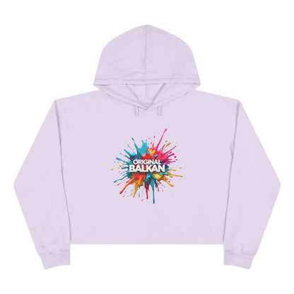 Light Purple Original Balkan Colorful Splatter Crop Hoodie
