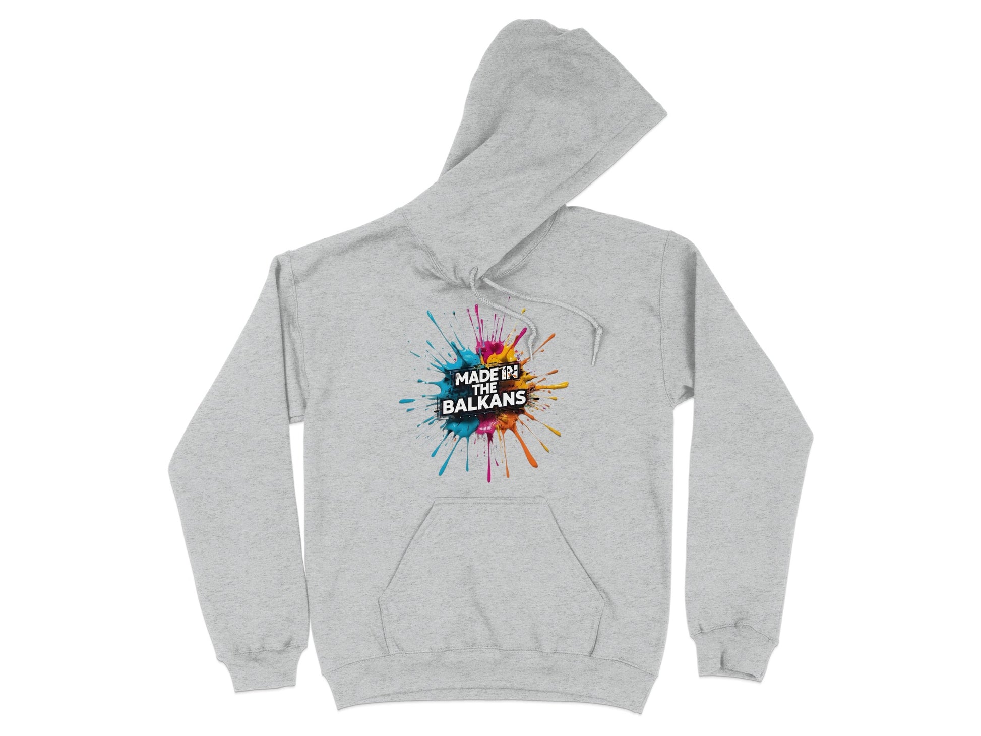 Made In The Balkans Colorful Splash Gray Hoodie product type