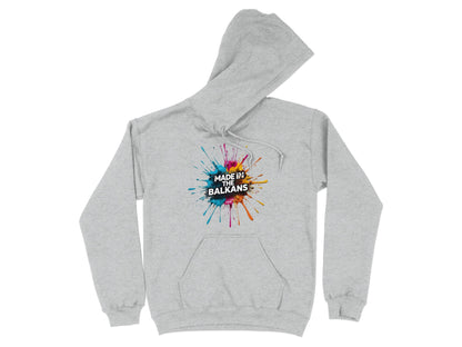 Made In The Balkans Colorful Splash Gray Hoodie product type