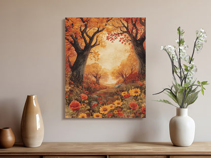 Beautiful Autumn Pathway Scenery Art Canvas product