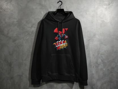 Stylish Dark Hoodie with Graphic Print Design