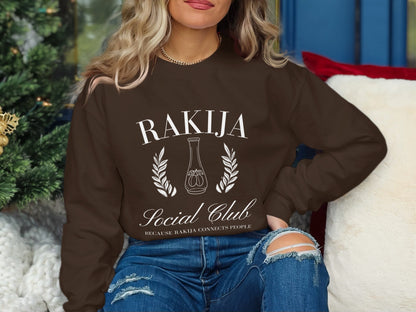 Rakija Social Club Design on Cozy Dark Sweatshirt product
