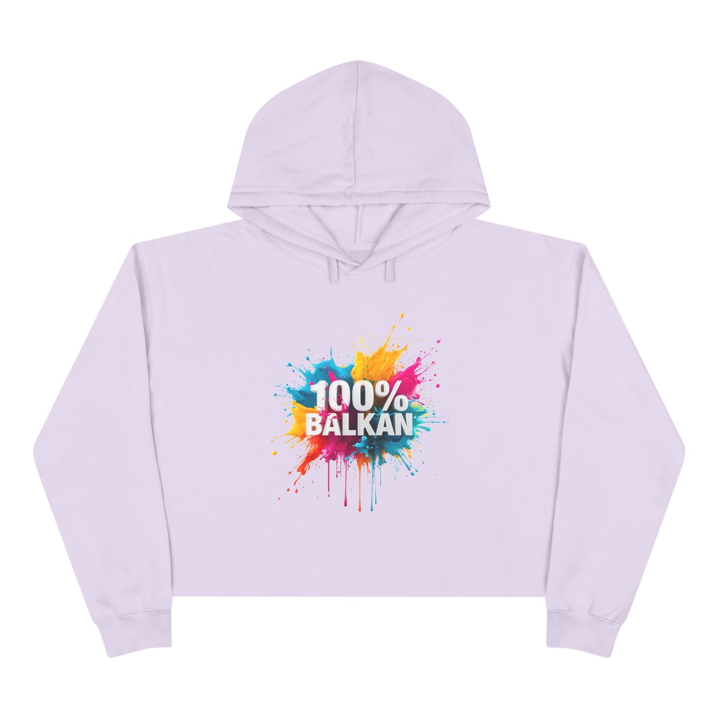 Lavender Cropped Hoodie 100% Balkan Splatter Design product type