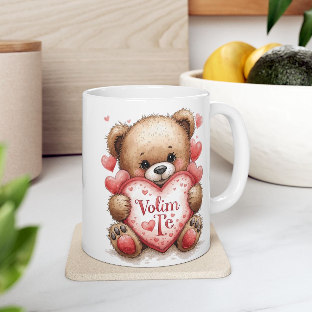 Cute Bear With Heart Volim Te Mug for Love