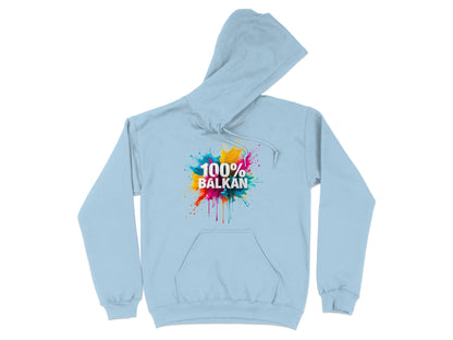 Light Blue 100% Balkan Colorful Paint Splatter Hoodie product type