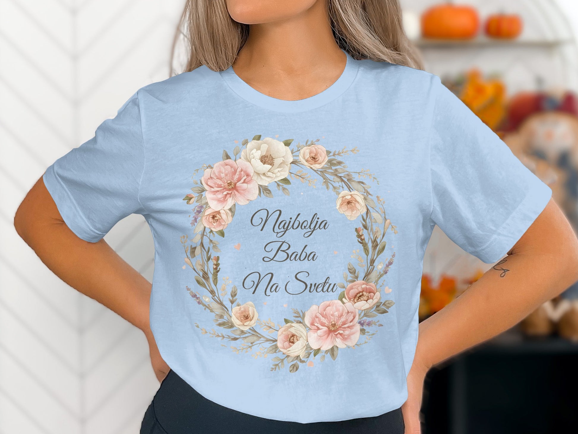 Najbolja Baba na Svetu Floral Design T-Shirt