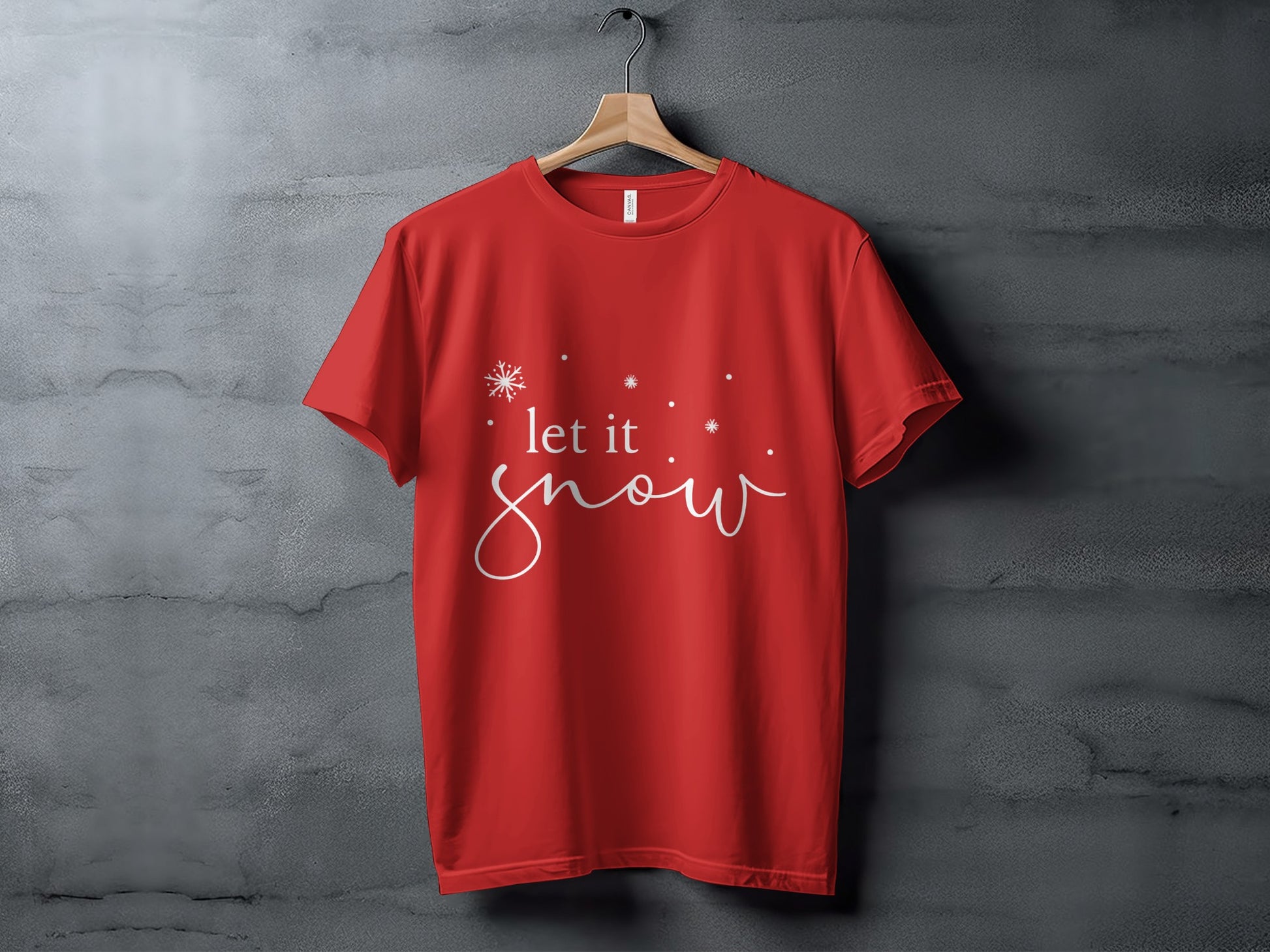Let It Snow Snowflake Design T-Shirt product