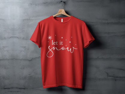 Let It Snow Snowflake Design T-Shirt product