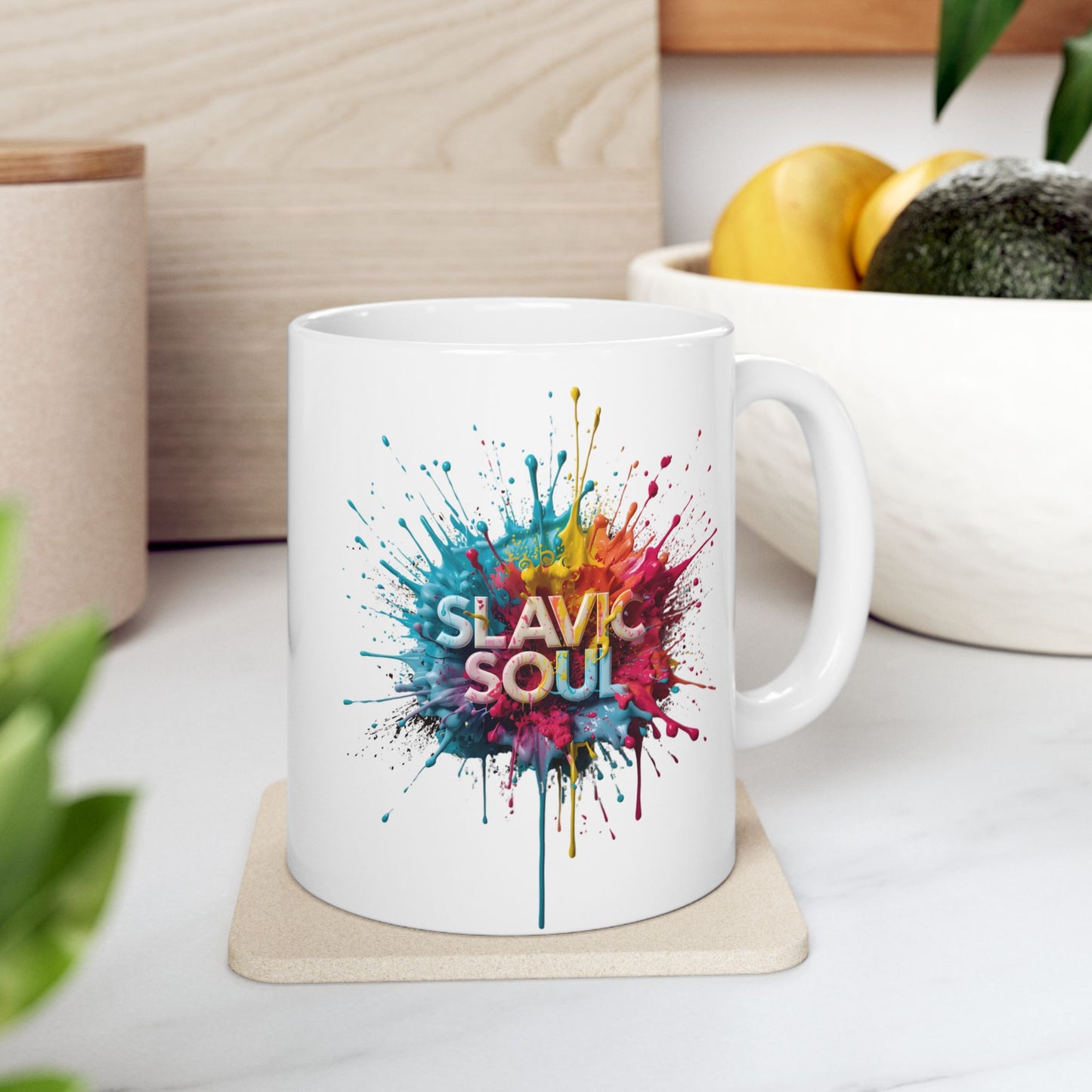 Slavic Soul colorful paint splash artistic design Mug