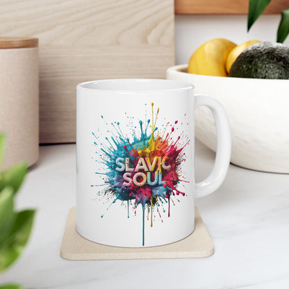 Slavic Soul colorful paint splash artistic design Mug