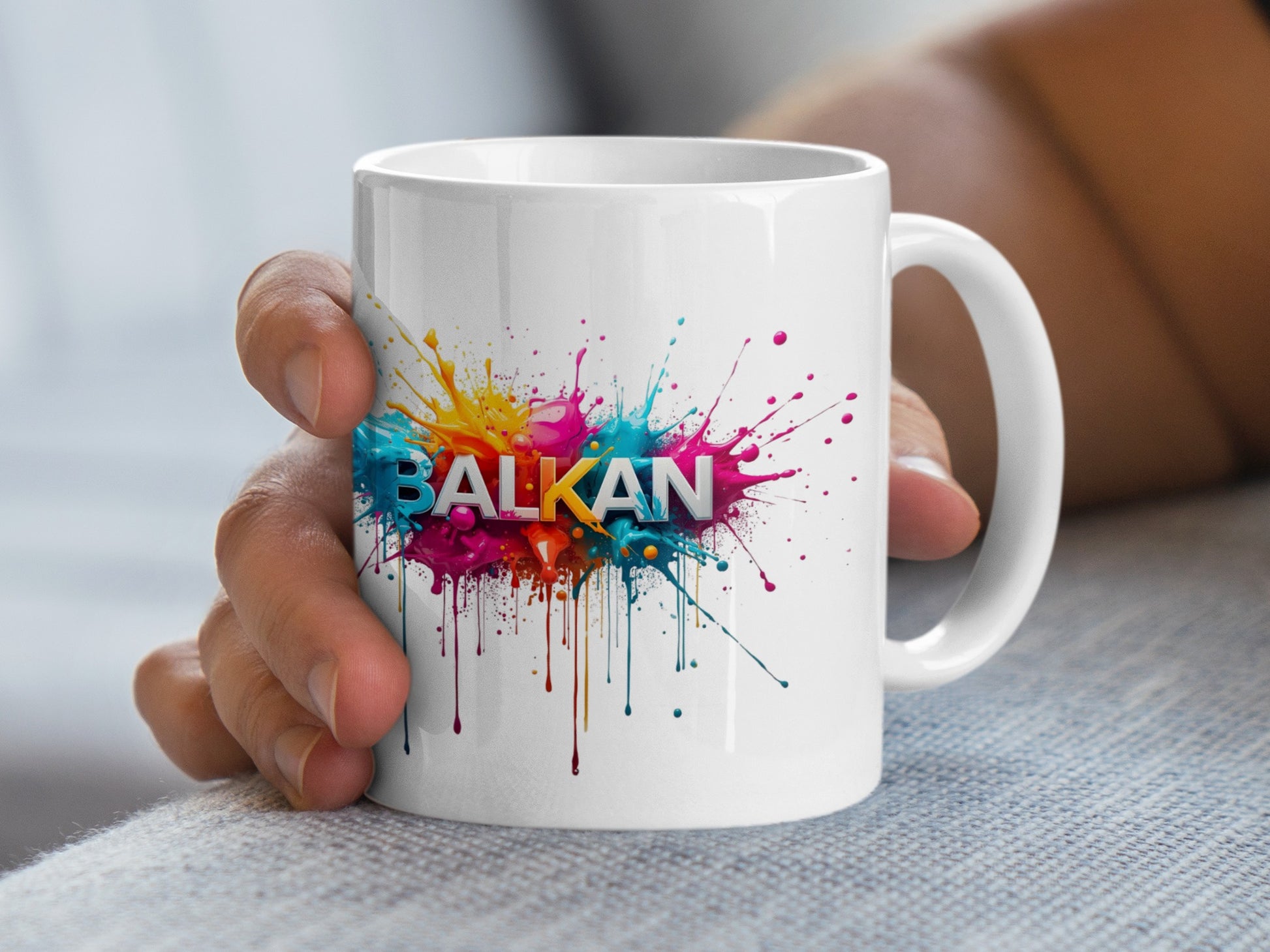 Balkan Colorful Paint Splatter Design Coffee Mug product type