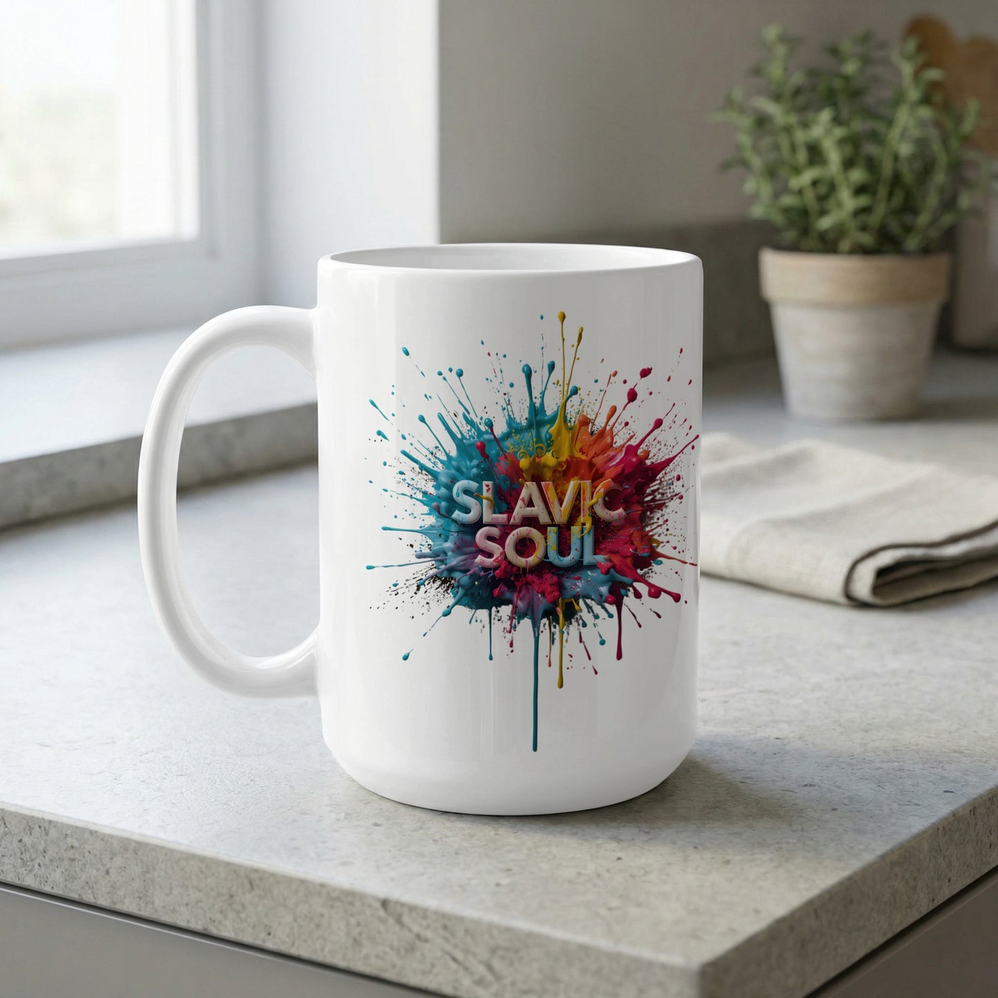 SLAVIC SOUL Colorful Splatter Design Mug product type