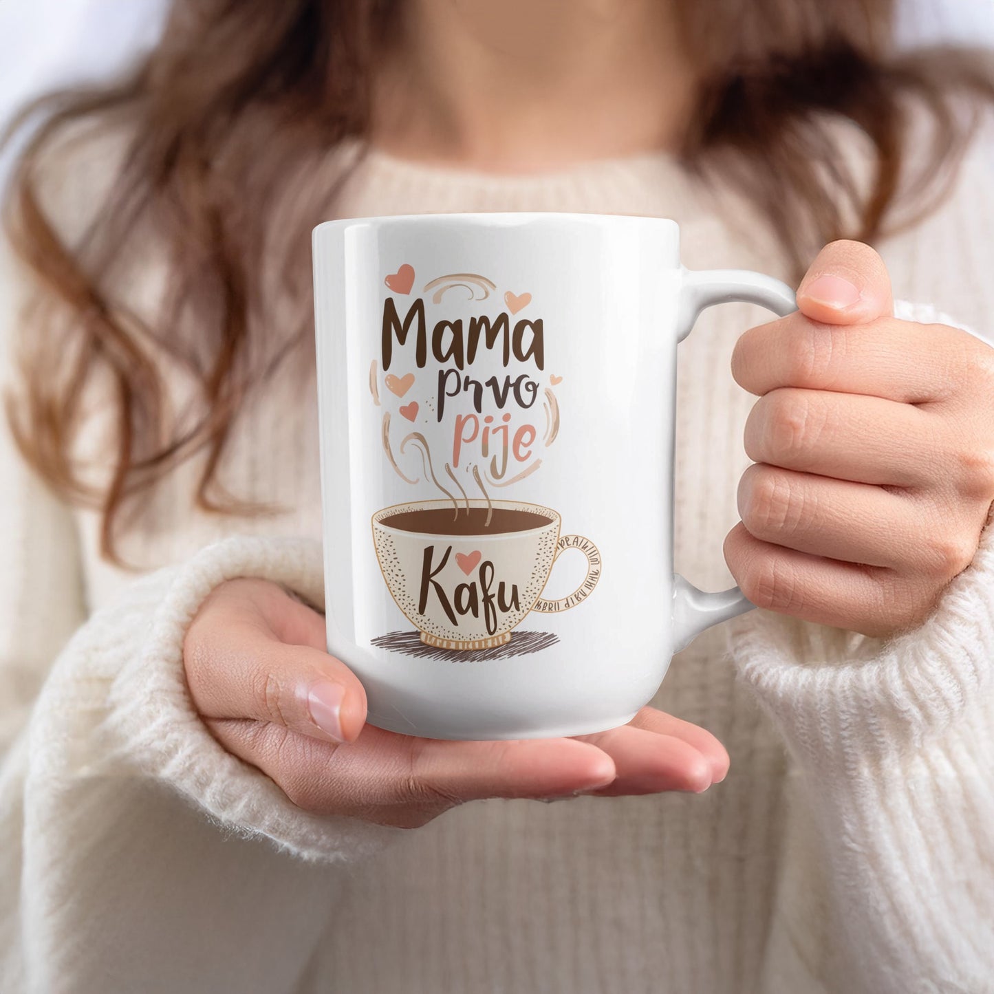 Mama Prvo Pije Kafu Coffee Mug for Special Moments
