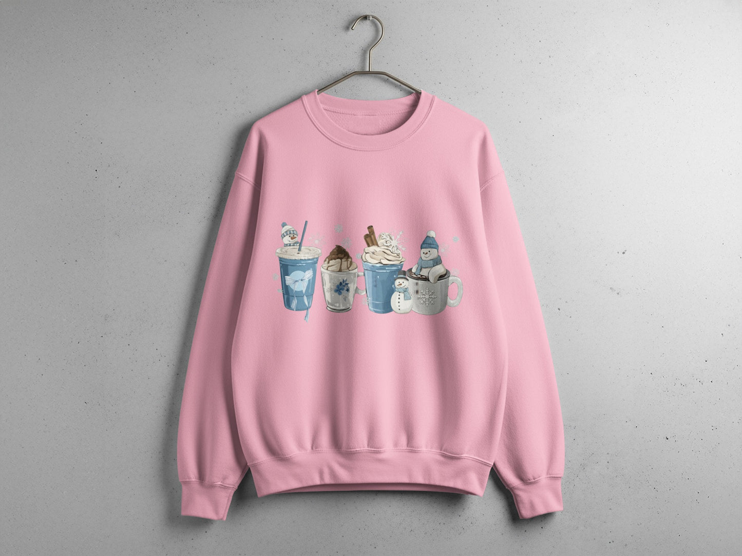 Cute Winter Themed Hot Beverage Illustrations Sweater