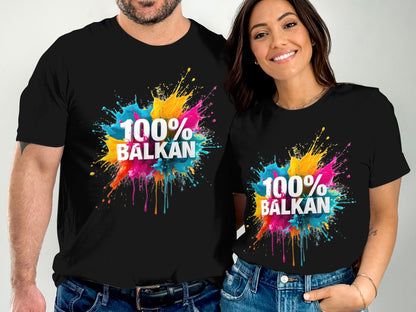 Black 100% BALKAN Colorful Splatter T-Shirt product type