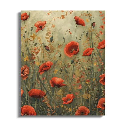 Vibrant Field of Red Flowers Artwork Decor product