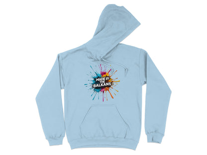 Made IN THE BALKANS Paint Splash Light Blue Hoodie product type