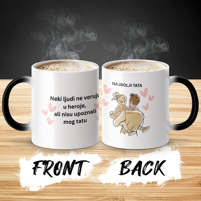 Best Dad Hero Quote Illustrated Coffee Mug