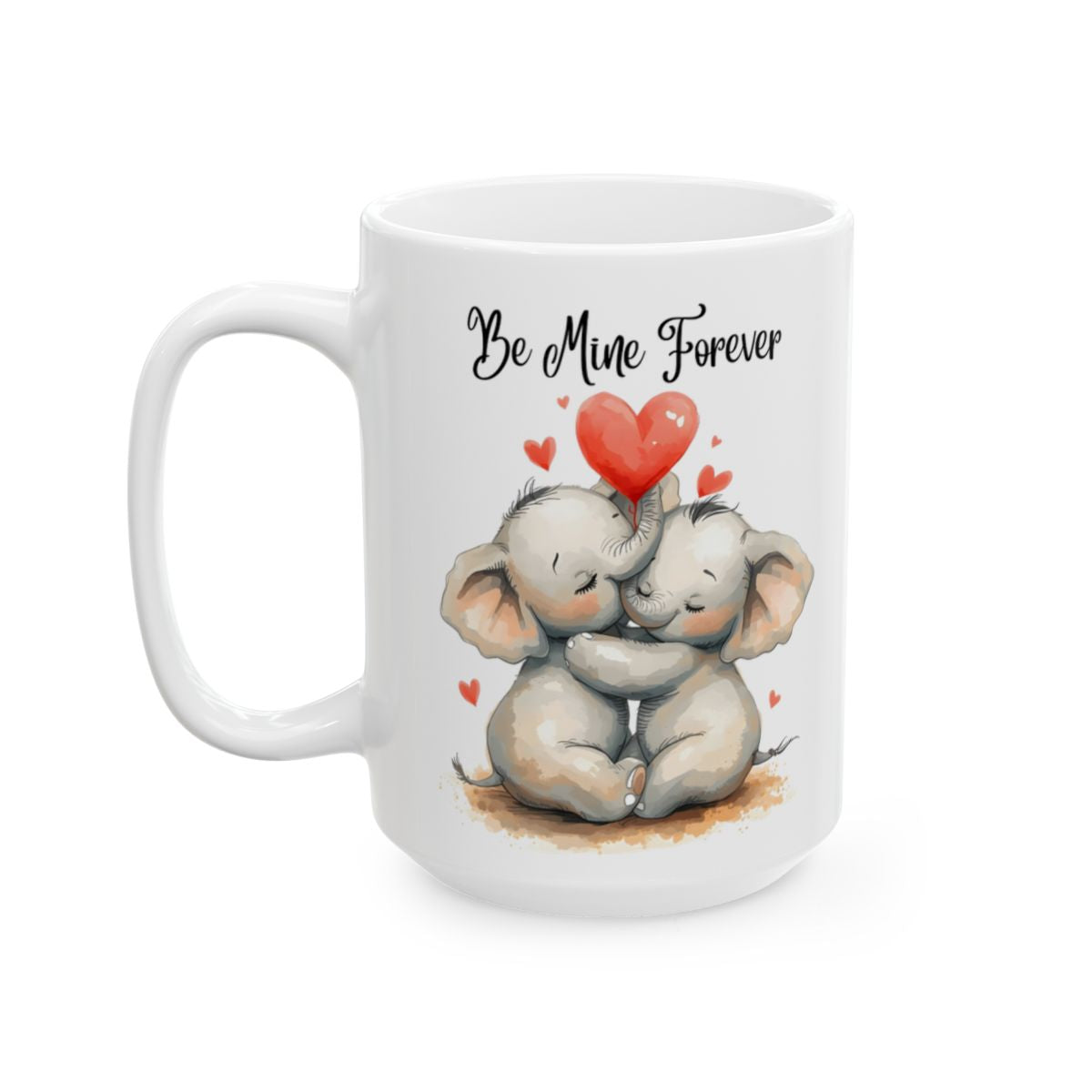 Be Mine Forever Adorable Elephant Friends Mug