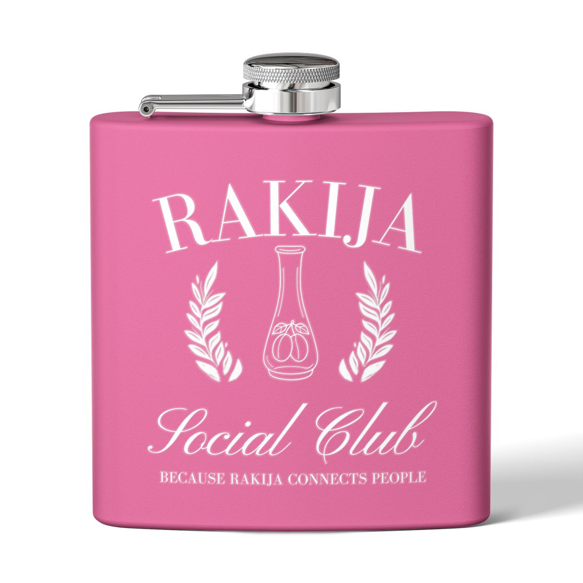 Rakija Social Club Pink Flask Because Rakija Connects People
