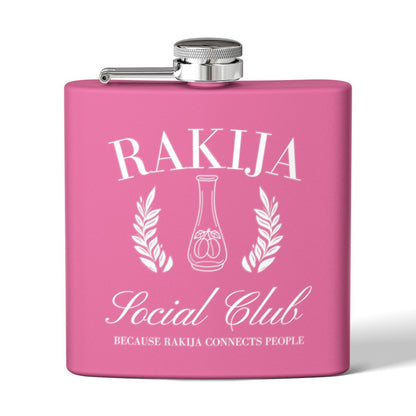 Rakija Social Club Pink Flask Because Rakija Connects People