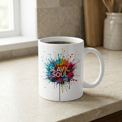 SLAVIC SOUL Colorful Splash Art Design Coffee Mug product type