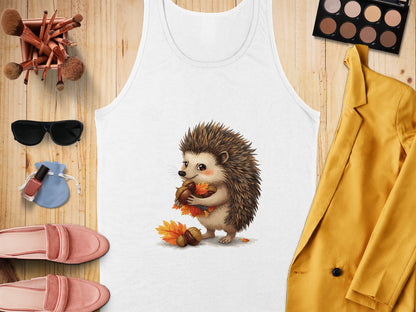 Cute Hedgehog Holding Autumn Leaves Tank Top product type