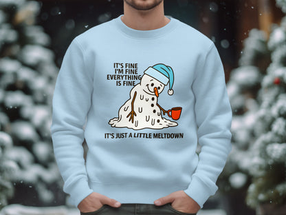 It's Fine Everything is Fine Funny Meltdown Sweatshirt