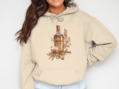 Whiskey Bottle with Glass and Herbs Hoodie product