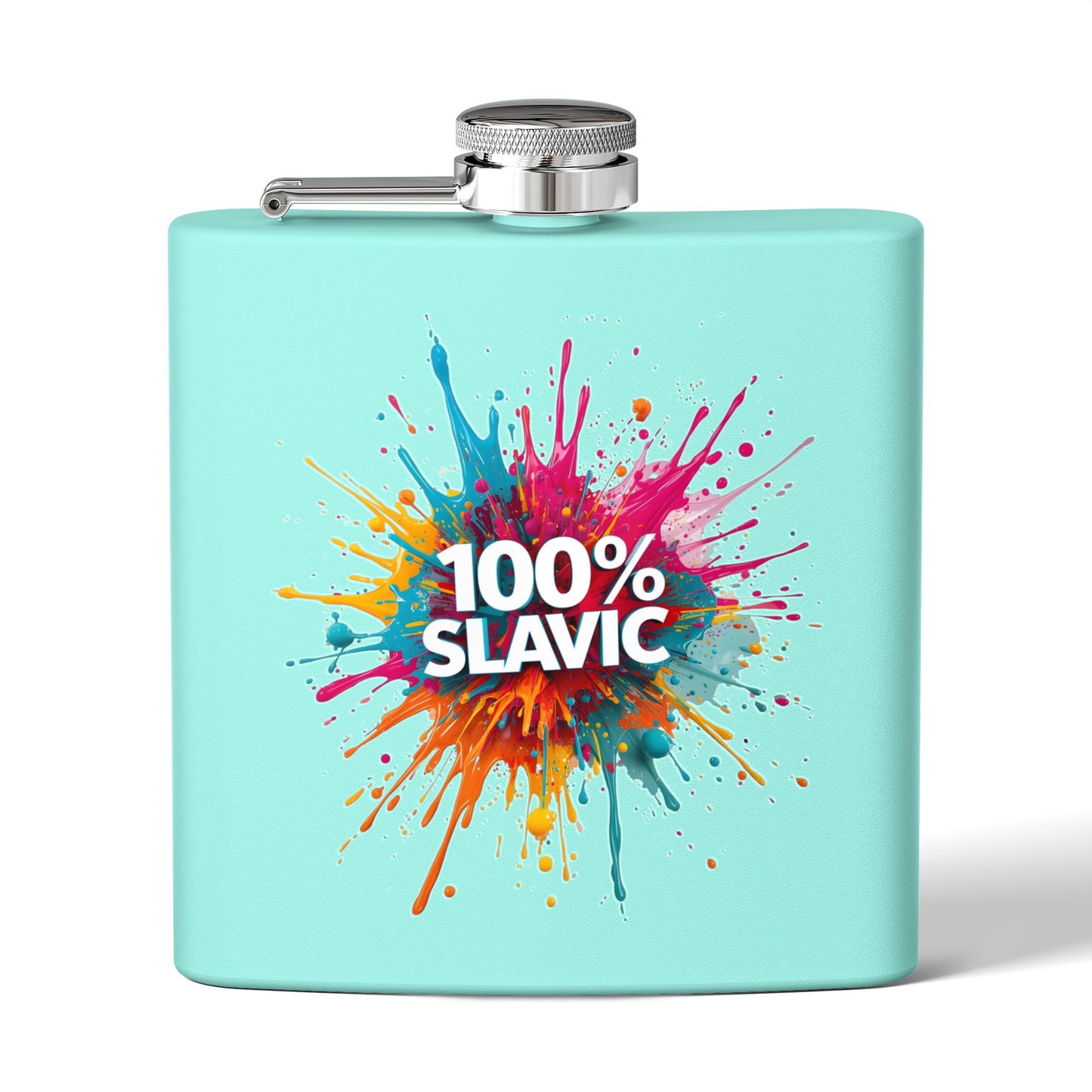 Aqua Colorful Splatter 100% SLAVIC Flask product type