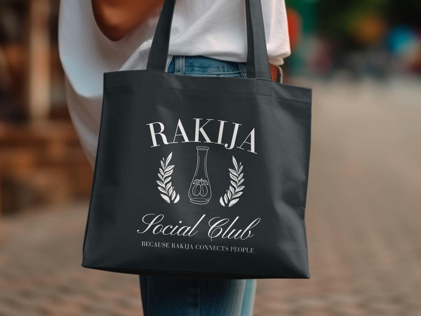 Rakija Social Club Tote Because Rakija Connects People