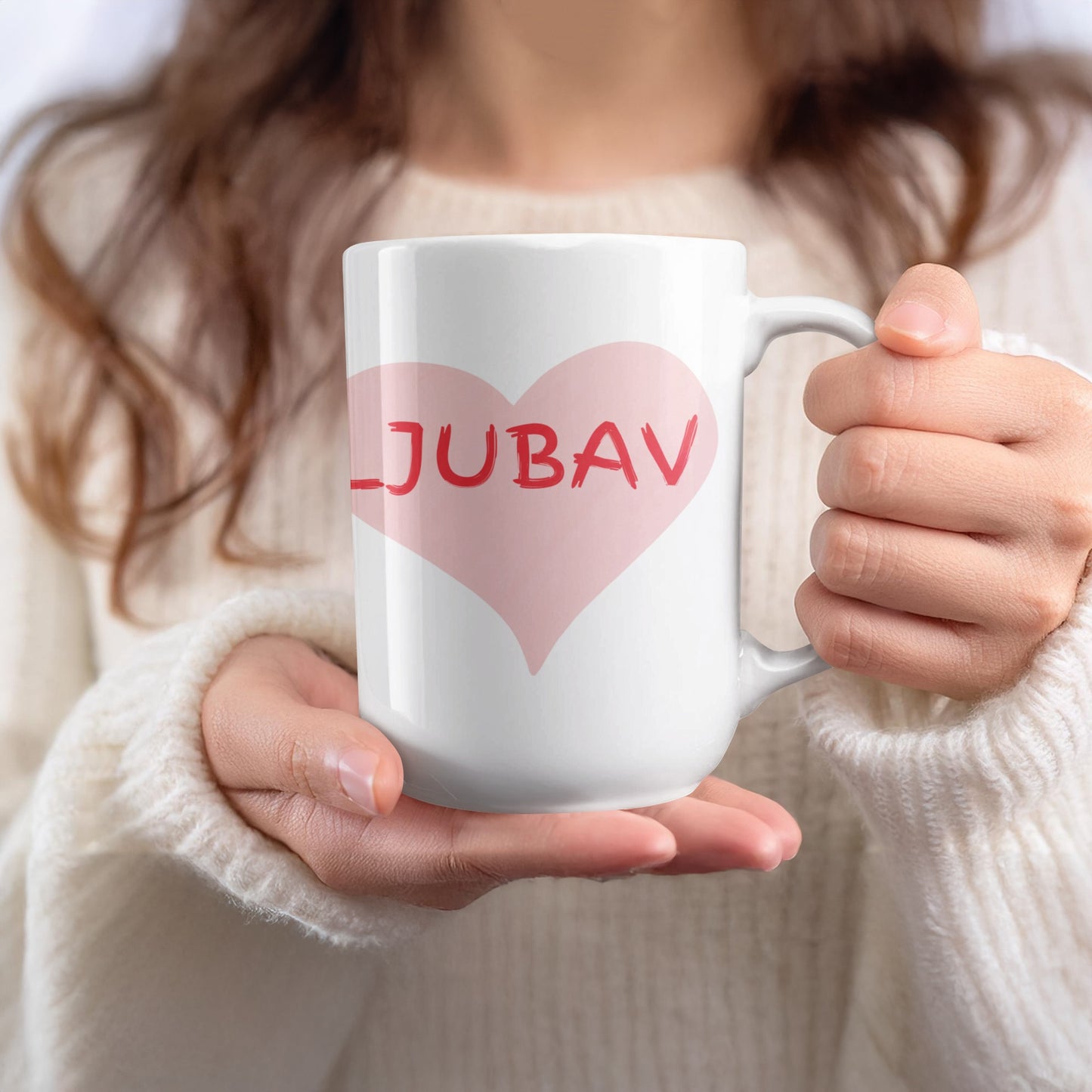 Ljubav Heart Design Mug for Coffee and Tea Lovers